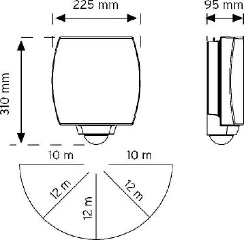 Wall Type Motion Sensor With Bulb (10800) - 180° - Hinox