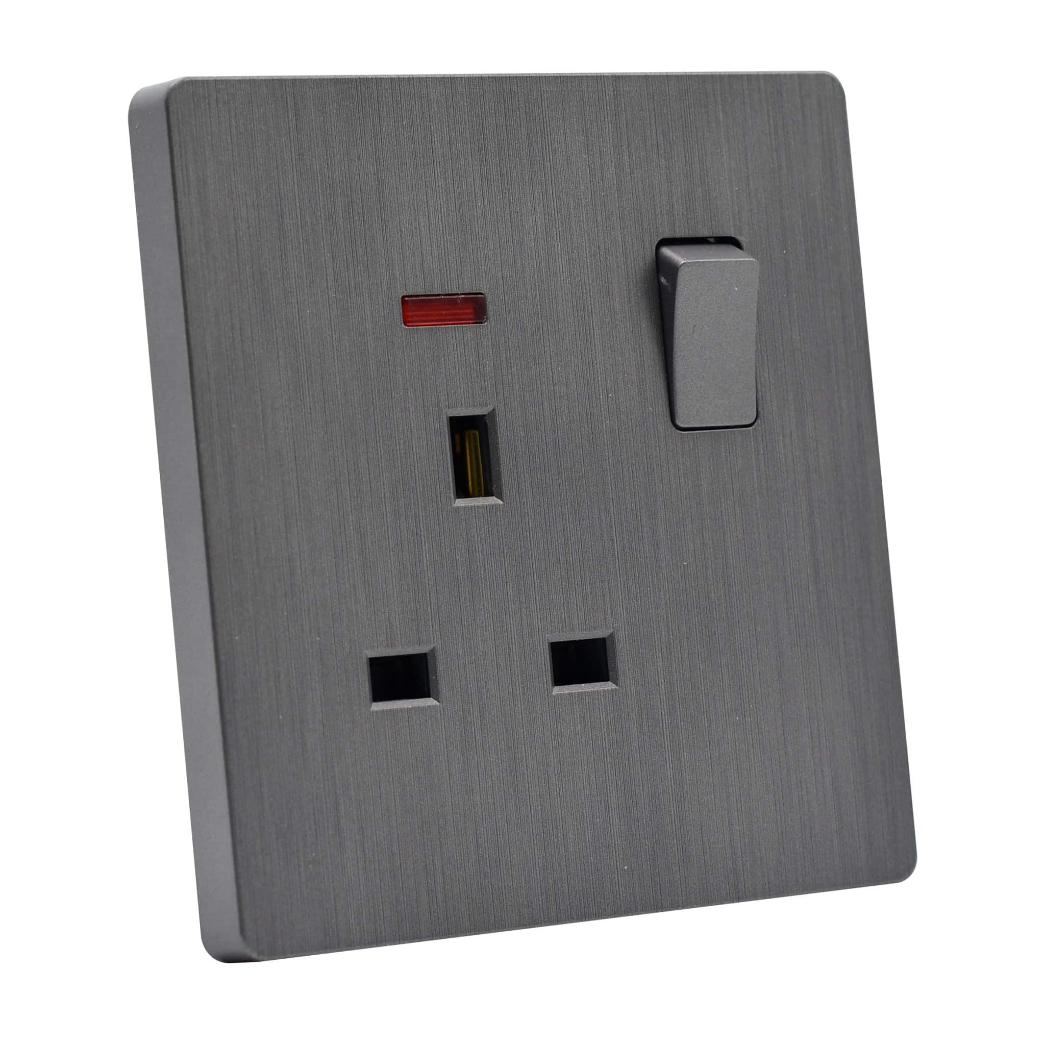 Switched Socket Gray - Alraed Alarabi
