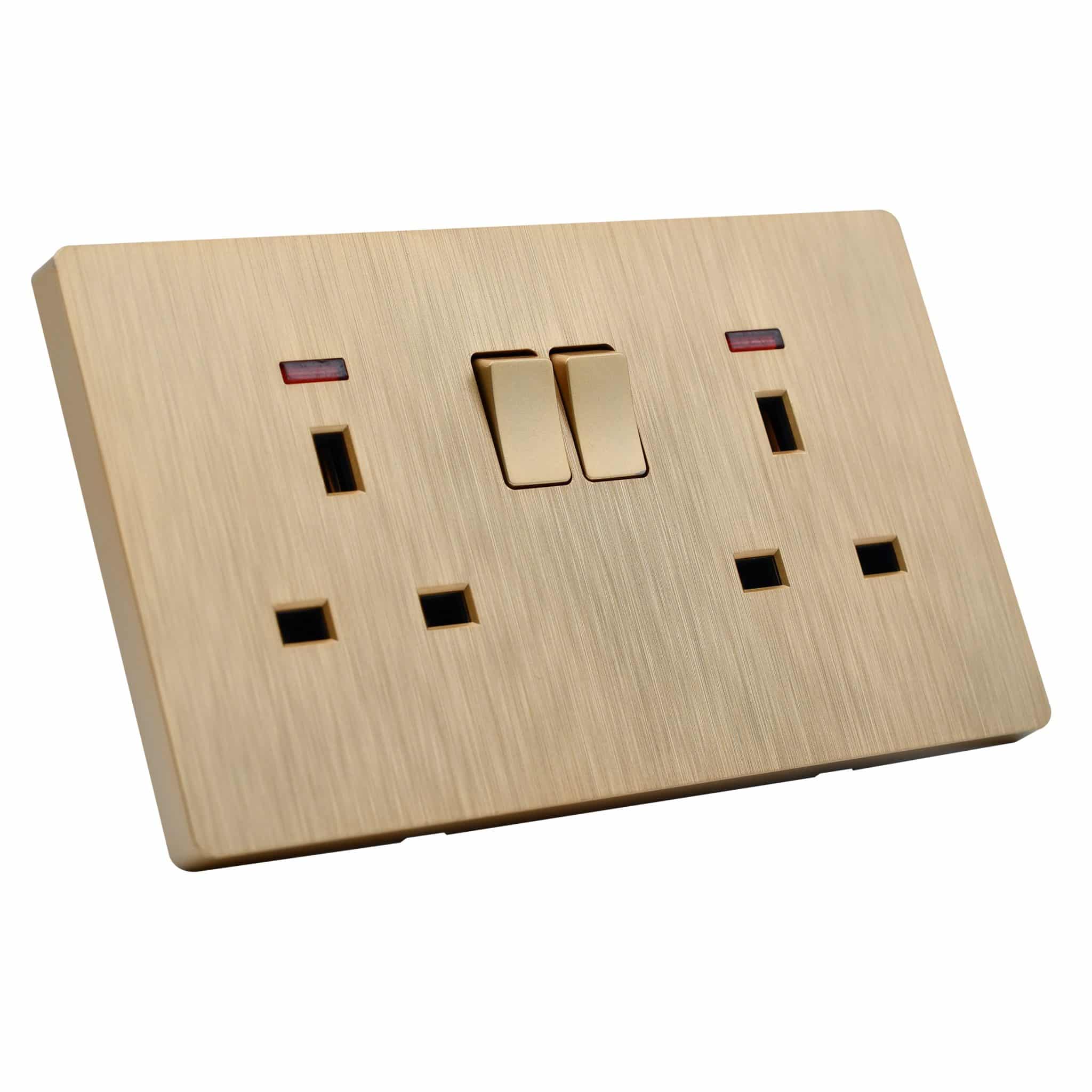 Double Switched Socket Gold - Alraed Alarabi