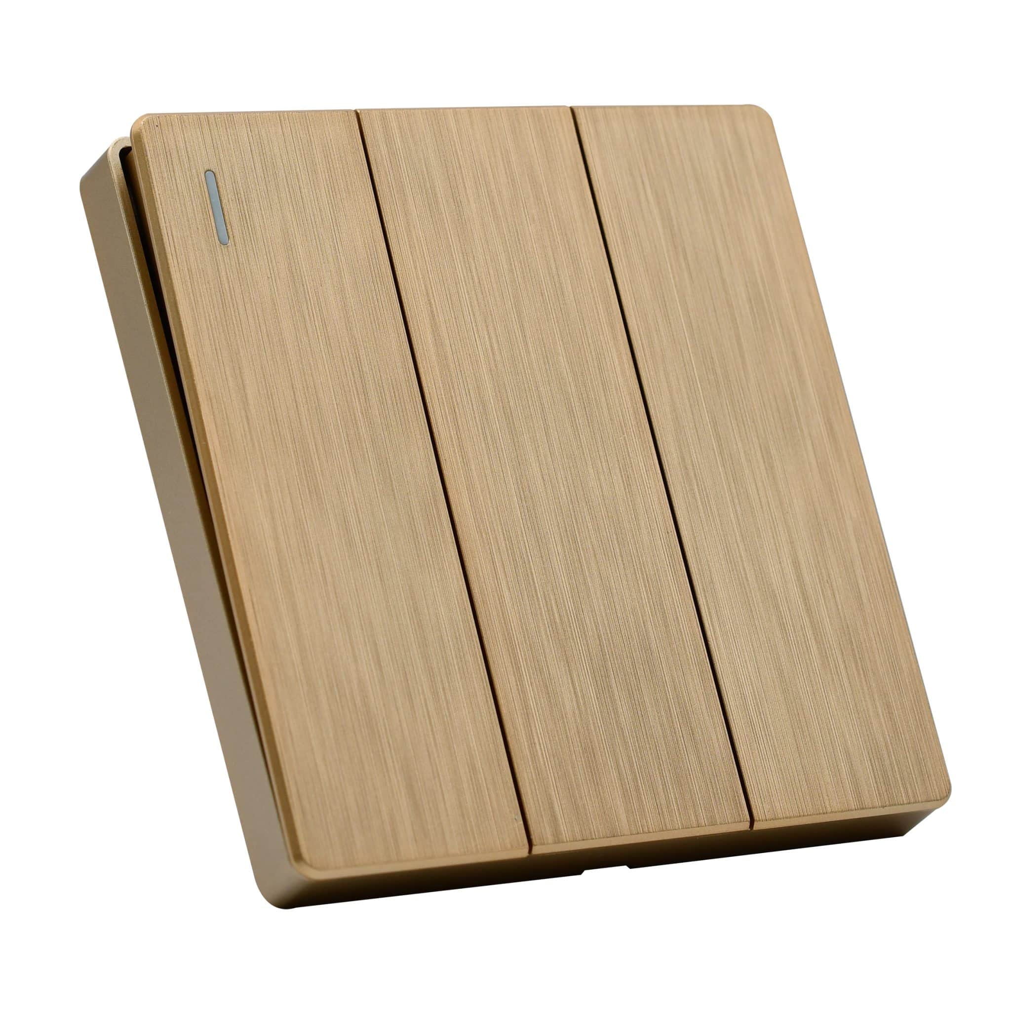 Switch 3 Gang Gold - Alraed Alarabi